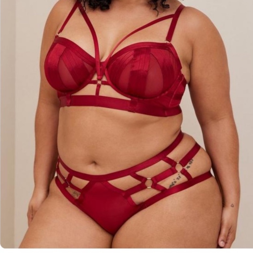 Women's Red Strappy Lingerie Set Torrid